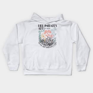 Oscar Wilde art quote, Art Nouveau boho floral design Kids Hoodie